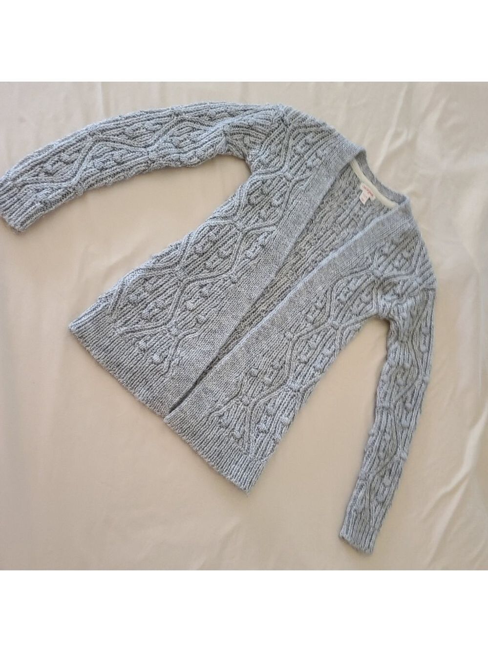 Cat & Jack Girls Outfit, Gray Cardigan, Black Leggings & Top - Picture 4 of 11